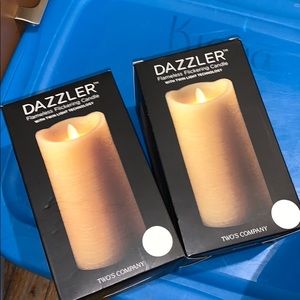 2 fake light up candles